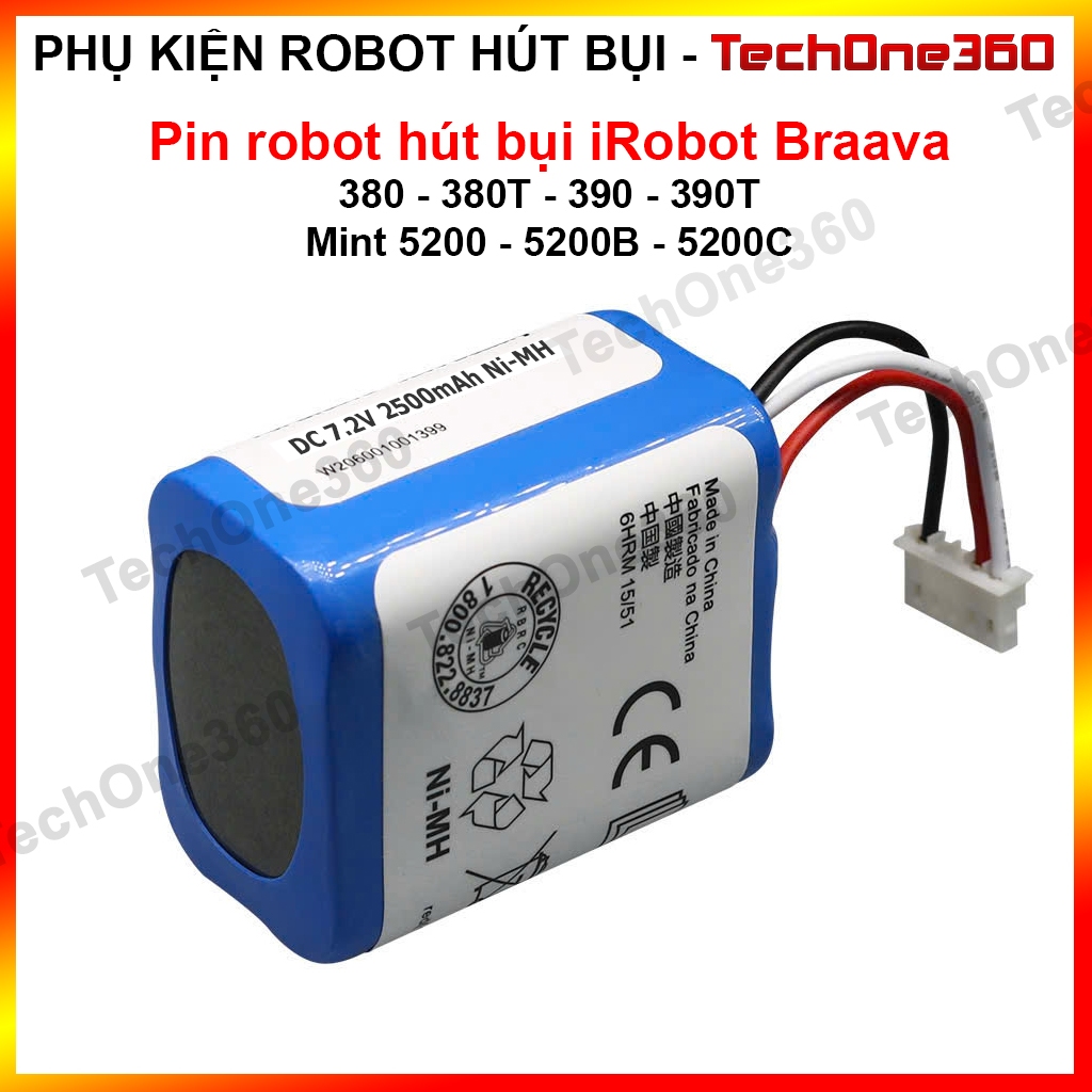 Linh kiện pin robot hút bụi iRobot Braava 380 - 380T - 390 - 390T / Mint 5200 - 5200B - 5200C