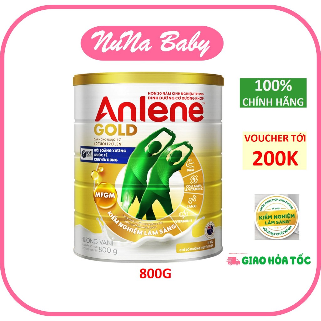 [Mẫu Mới] Sữa bột Anlene Gold 5X Hương vani 800g /400G