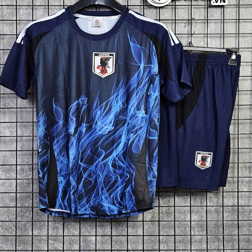 Bộ Áo Bóng Đá Nhật Bản Xanh Họa Tiết - Đồ Đá Banh 2024