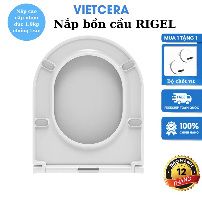 Nắp đậy thay thế cho bồn cầu RIGEL ,BÀN CẦU 1 KHỐI - 2 KHỐI RIGEL NẮP ĐÓNG ÊM nhập khẩu - Bảo hành 1