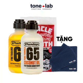 [TẶNG KHĂN] [Tone Lab] [HCM] Dung dịch vệ sinh mặt phím đàn, khăn đánh bóng Jim Dunlop Lemon Oil, Coconut Oil, Miracle