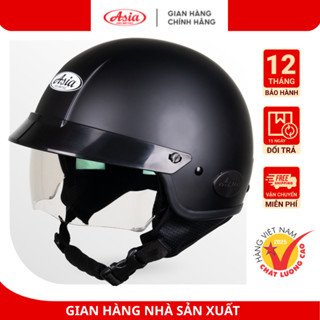 Mũ Bảo Hiểm Nửa Đầu Kính Âm Chính Hãng  Asia MT-139, Nón Bảo Hiểm Có Kính Chính Hãng An Toàn