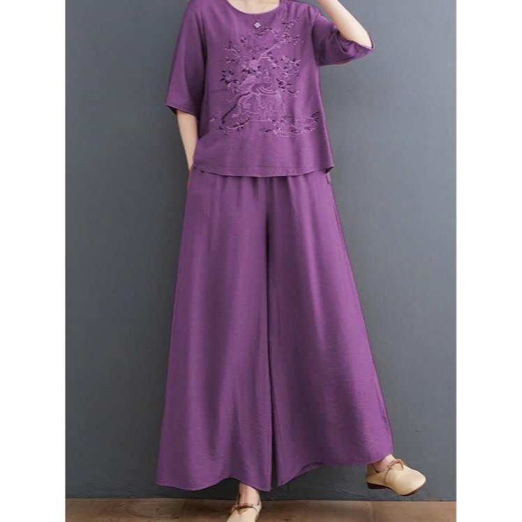 NVN03 Bộ đồ thêu nổi trung niên thanh lịch nữ tính LAROSA