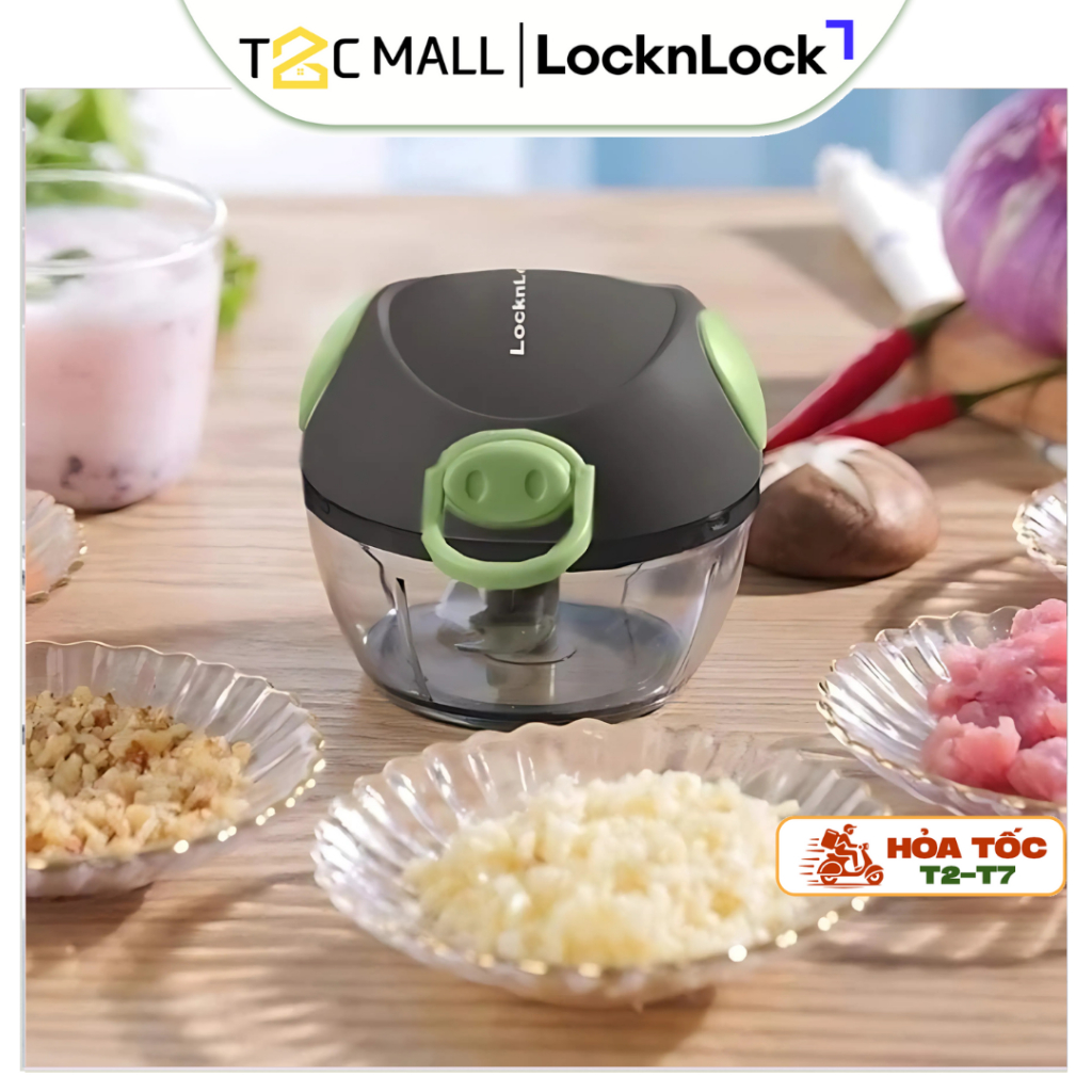 Dụng Cụ Xay Tỏi Ớt Cầm Tay LocknLock 180ML Cối Xay Tỏi Ớt Chính Hãng Màu Xanh CKS321GRN T2C Mall