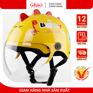 Mũ Bảo Hiểm Trẻ Em 3 tuổi 10 tuổi Chính Hãng Có Kính Asia MT-103KS Sừng Bé Trai Gái, Nón Bảo Hiểm Cho Bé Chính Hãng