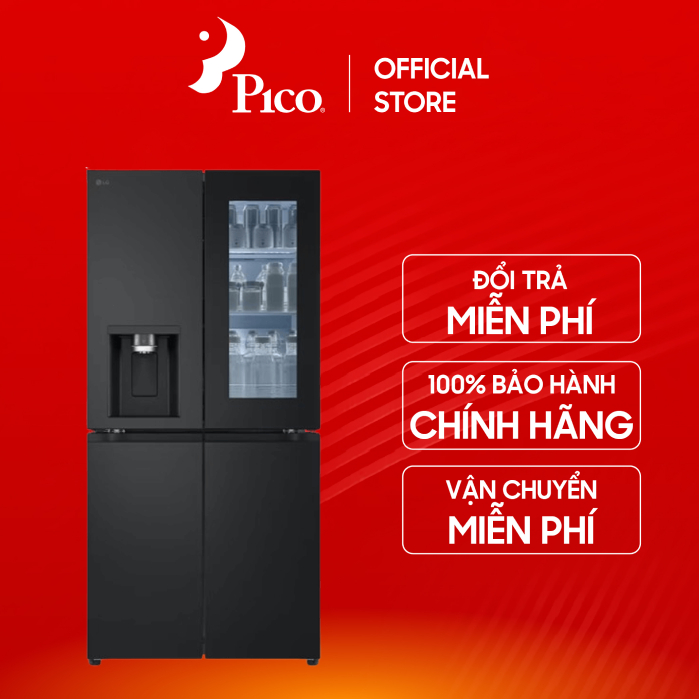Tủ lạnh LG Inverter 508 lít Multi Door LFI50BLMAI French door InstaView màu đen lì - Mới 2024