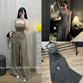 Jumsuit body thiết kế, liền thân 2 dây quây cúp ngực, quần áo xuông cạp cao dự tiệc cưới, công sở,đi biển