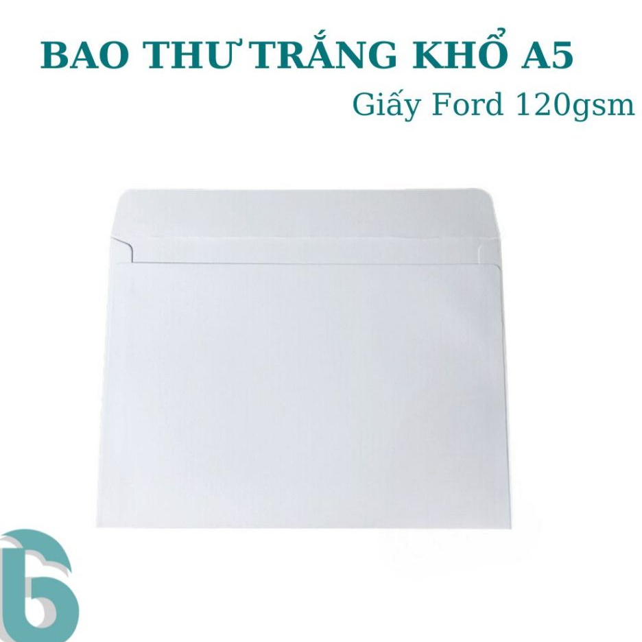 [BAO THƯ FORD]100 CÁI BAO THƯ FORD A5 NẮP NGANG ĐỊNH LƯỢNG 120GSM - CÓ KEO - BAOBIONLINE
