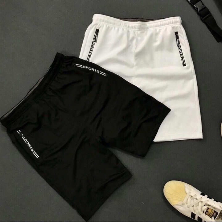 Quần đùi nam vải thun lạnh thể thao có 02 túi khóa kéo chất vải mát dày đẹp - QSTT011