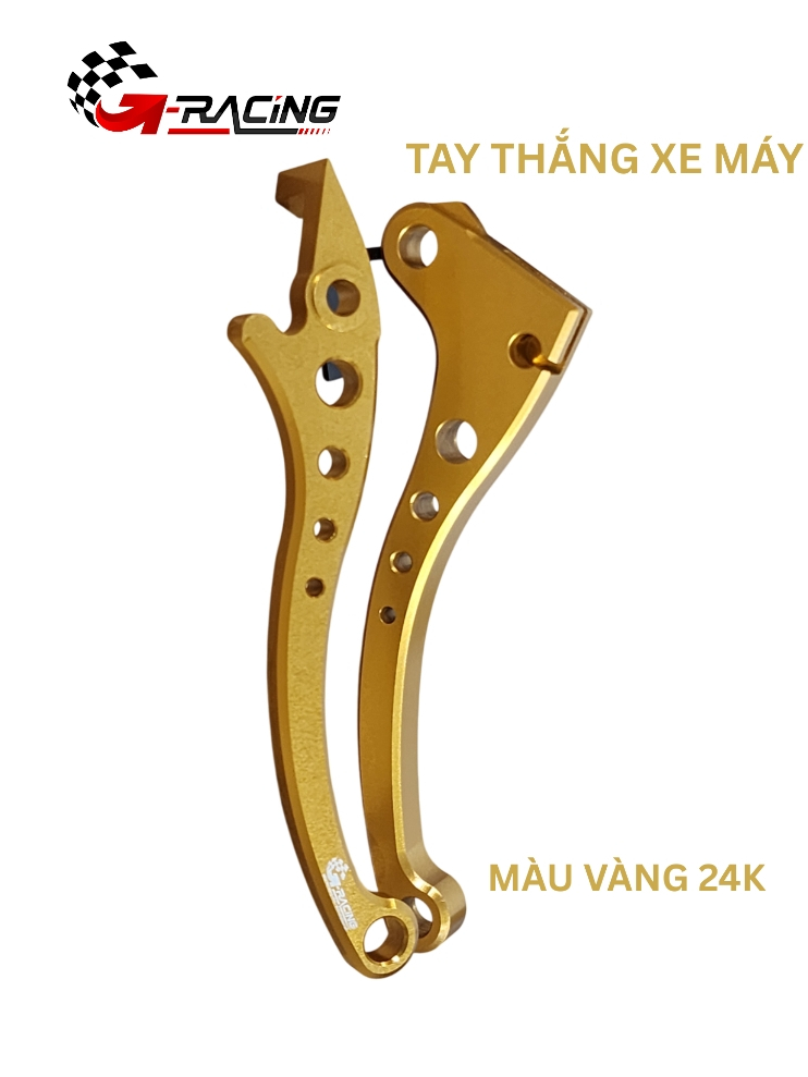 Tay Thắng nhôm CNC nguyên khối G-Racing Màu Vàng| GTT001-2