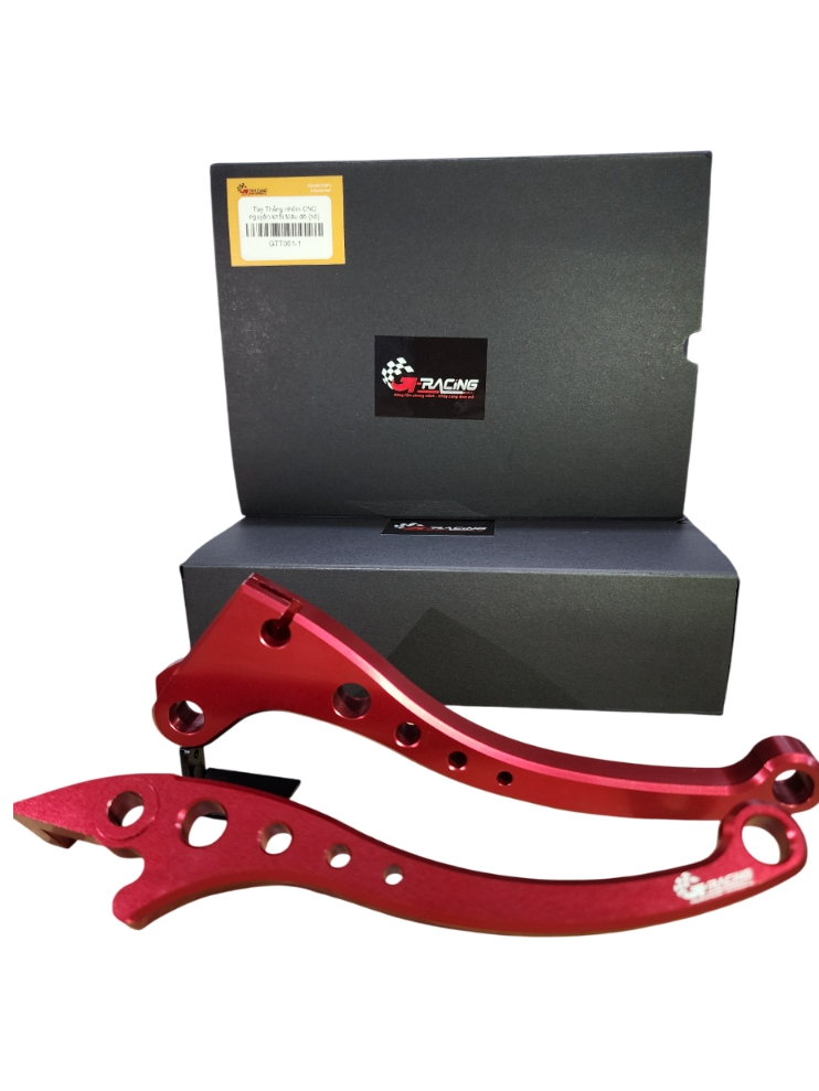 Tay Thắng nhôm CNC nguyên khối G-Racing Màu đỏ| GTT001-1