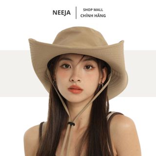  Mũ bucket vành rộng NEEJA chống tia UV thoáng mát nón đi biển vành tròn có dây rút tiện lợi 