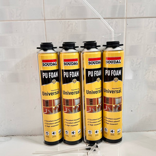   1 chai Keo bọt nở Soudal PU Foam kèm vòi hoặc dùng sung. Chống dột chống thấm cách âm cách nhiệt. 