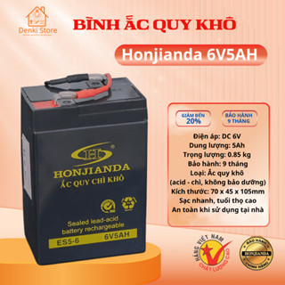 Aqui Khô Honjianda 6V5AH thay thế quạt sạc, đèn tích điện chuẩn kích thước, sạc nhanh an toàn