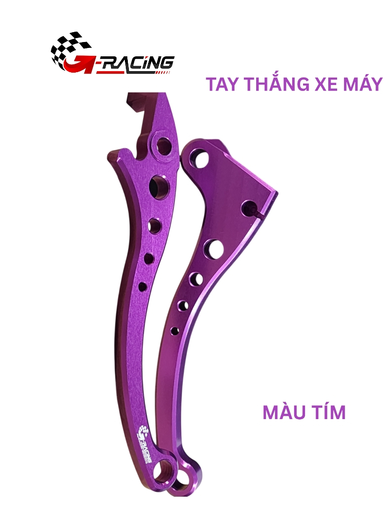 Tay Thắng nhôm CNC nguyên khối G-Racing Màu Tím| GTT001-6