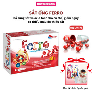 Siro sắt dạng ống Ferro Sanofia bổ máu, tái tạo hồng cầu dùng được cho bé từ 1 tuổi và mẹ bầu - Hộp 20 ống Thomsoncare