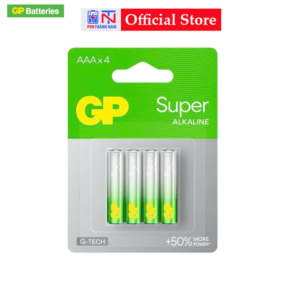 Pin AAA GP Super Alkaline Vỉ 4 Viên Chính Hãng
