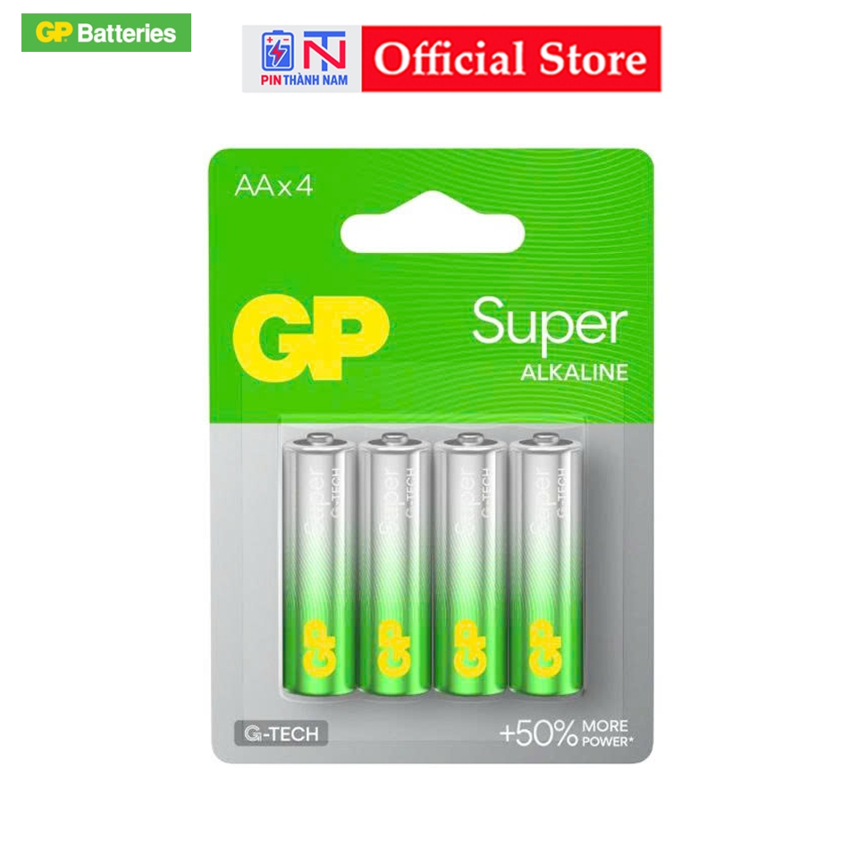 Pin AA GP Super Alkaline Vỉ 4 Viên Chính Hãng