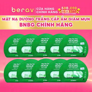  Combo 10 Mặt Nạ Tràm Trà BNBG thải đôc giảm mụn chiết xuất Vita Tea Tree Healing Face Mask Pack 30mlx10 