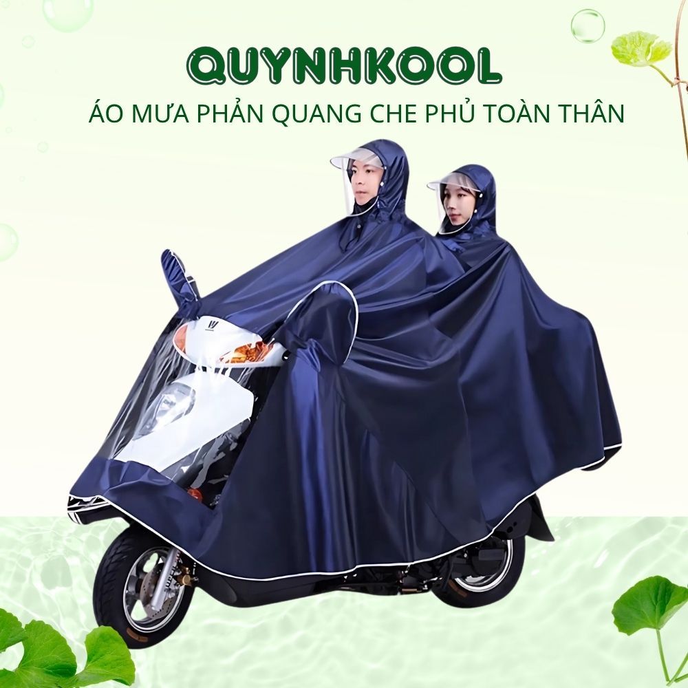 Áo mưa phản quang Didooglt đi xe máy có kính che mưa 1 người và 2 người tiện lợi
