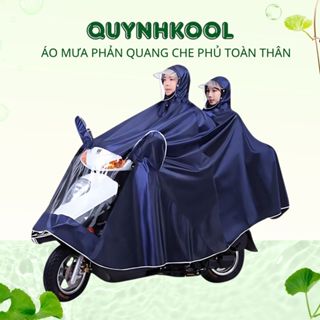 Áo mưa phản quang Didooglt đi xe máy có kính che mưa 1 người và 2 người tiện lợi