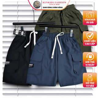 Quần ngố cho bé trai chất gió zíp giãn có túi hộp, mềm mỏng, thoáng mát co giãn nhẹ từ 17-60kg (mã 01))