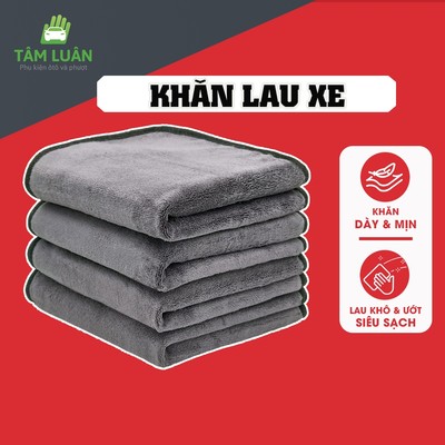 Khăn lau xe ô tô chuyên dụng, khăn lau đa năng, microfiber, siêu thấm, khổ to - Phụ kiện rửa xe oto Tâm Luân