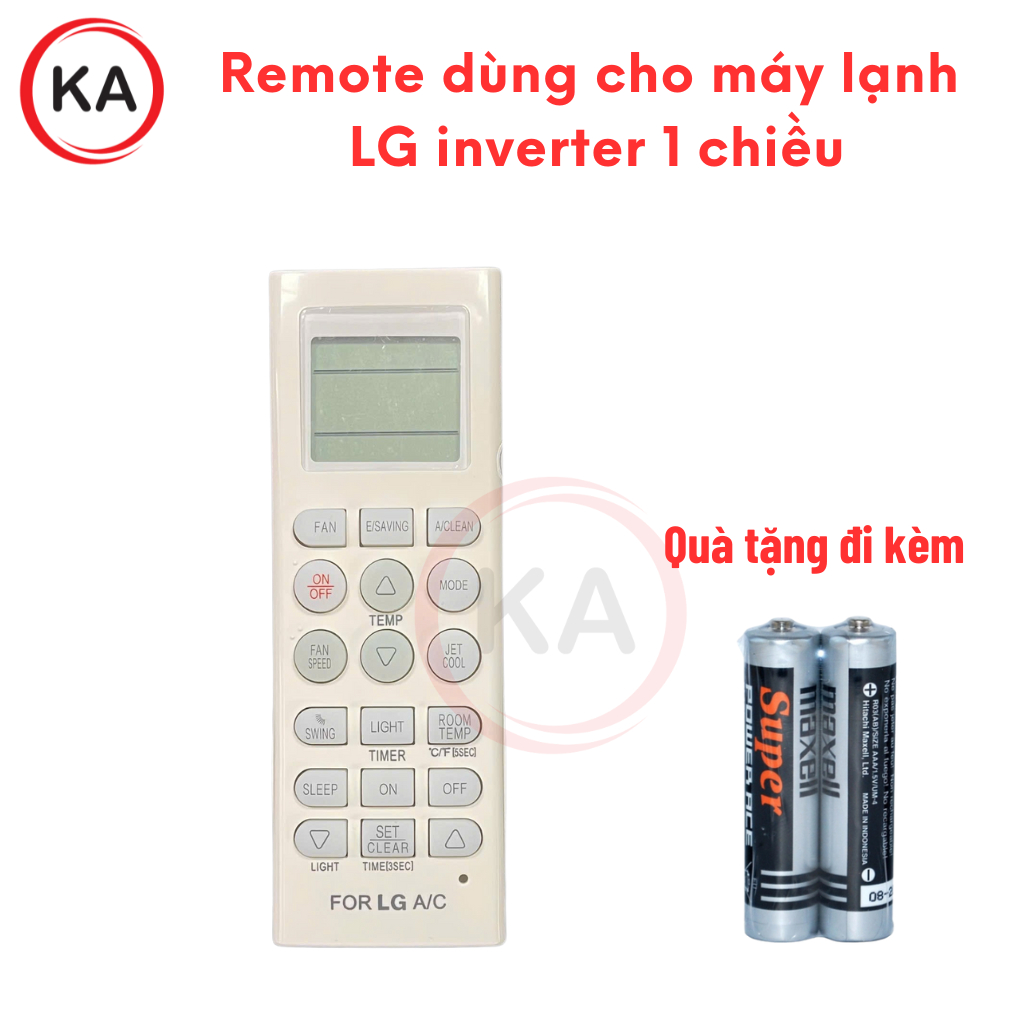 Remote máy lạnh LG Inverter 1 chiều, Điều khiển điều hòa LG Inverter 1 chiều