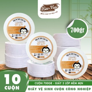 "Combo 10 Cuộn" Giấy vệ sinh công nghiệp to lớn Bảo Bảo  700g - mềm mịn.tan nhanh trong nước