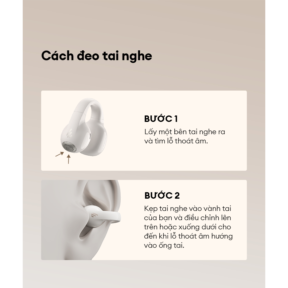 Tai Nghe Bluetooth Không Dây Kẹp Vành Tai EDIFIER COMFO C - Chơi Nhạc Tới 30H - Kháng Nước, Bụi IP56 - 15 Tháng Bảo Hành | BigBuy360 - bigbuy360.vn