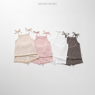 Bộ quần áo hai dây mềm mại, buộc nơ vai xinh xắn cho bé gái Mimo Baby QA291