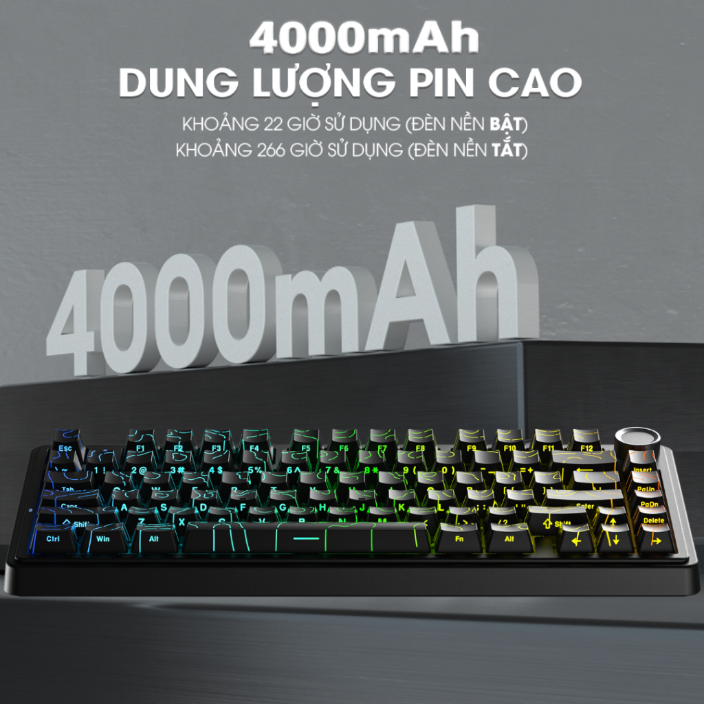 Bàn Phím Cơ 3 Mode AULA F75 Contour Mạch Xuôi Hotswap Kết Nối Không Dây Núm Vặn Đa Năng Gaming | BigBuy360 - bigbuy360.vn