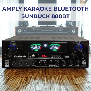  Ampli bluetooth karaoke Sunbuck AV-888BT- Bộ khuếch đại công suất 600W hỗ trợ kết nối loa sub hơi và sub điện 