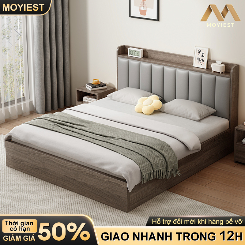 MY Giường gỗ tự nhiên cao cấp, giường đôi 1m5 - 1m8,có ngăn chứa đồ tiện lợi cho gia đìn | BigBuy360 - bigbuy360.vn