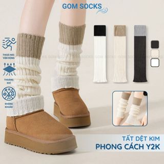  Tất chân nữ diệt kim GOM SOCKS phong cách Y2K vớ ống nữ chất Acrylic khử mùi êm chân - AJ-2509-1DOI 