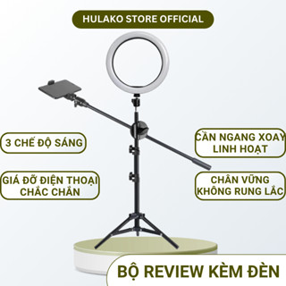 Bộ Review Kèm Đèn 26cm,33cm HULAKO Chuyên Quay Review Sản Phẩm, Tăng Điều Chỉnh Ánh Sáng, Khung Hình