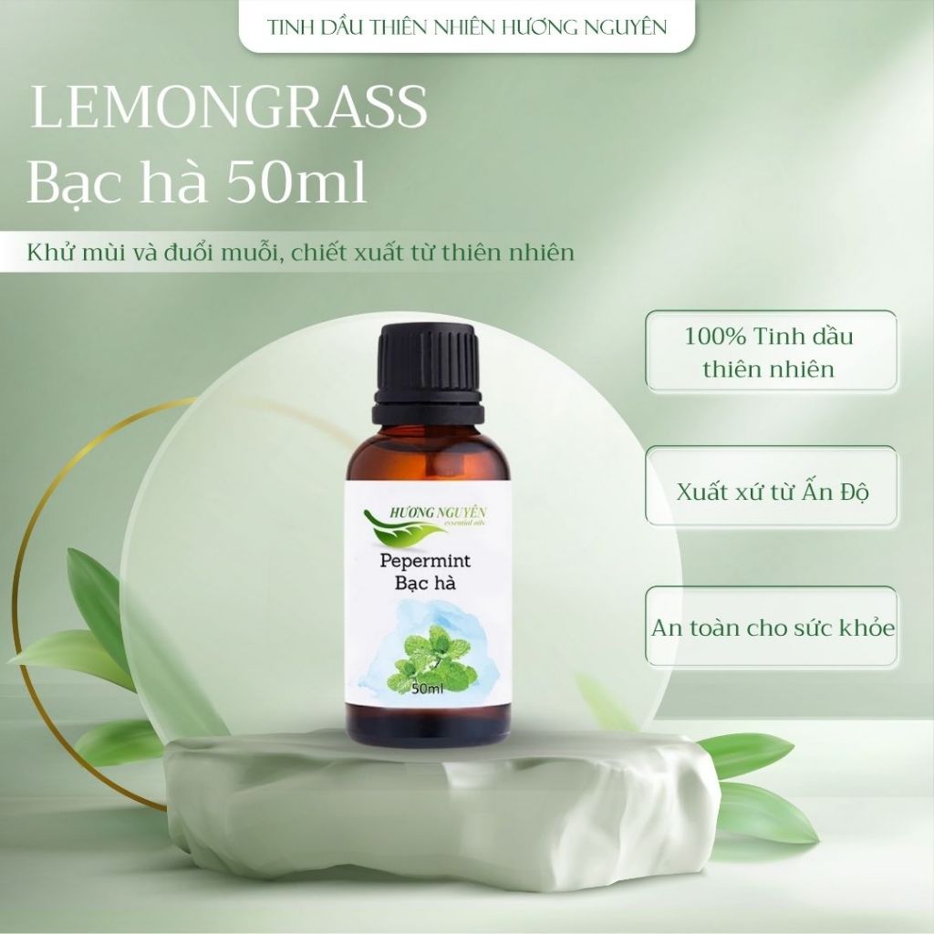 Tinh dầu bạc hà 50ml, chiết xuất từ thên nhiên hương thơm tươi mát, thư giãn, ngừa cảm