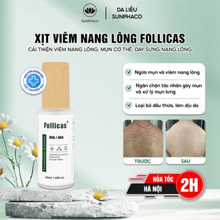  Xịt Viêm Nang Lông Follicas 50ml Giảm Mụn Lưng Cải Thiện Tình Trạng Viêm Lỗ Chân Lông 