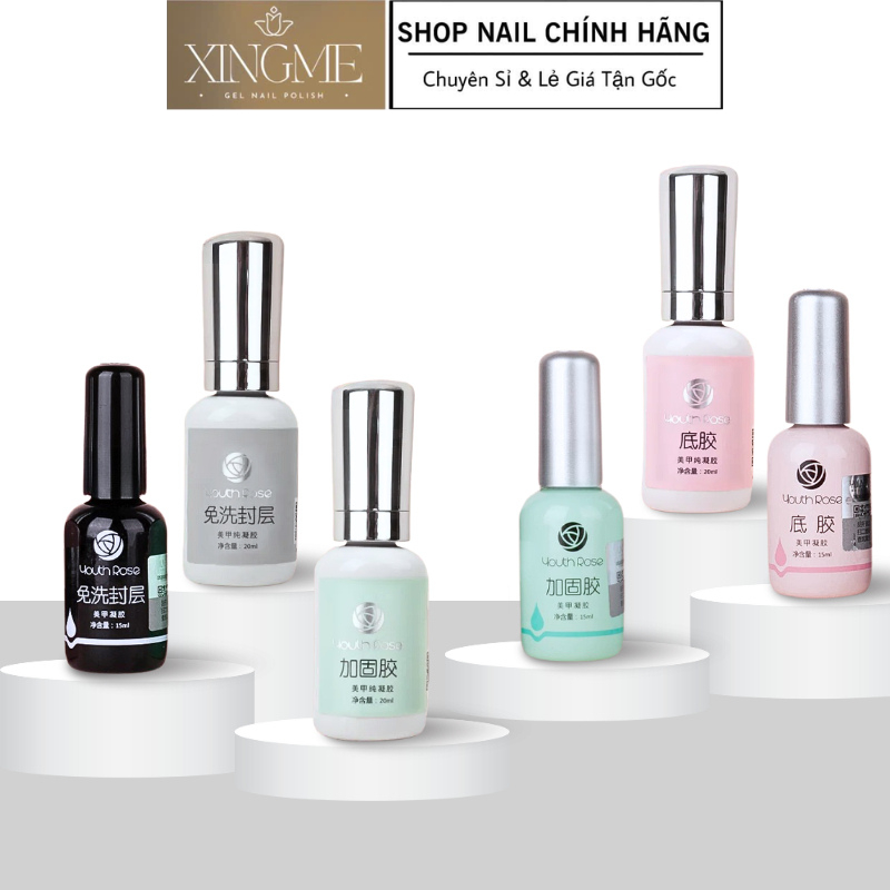 Base top hoa hồng, sơn liên kết cứng móng hoa hồng chính hãng [XINGME NAIL]