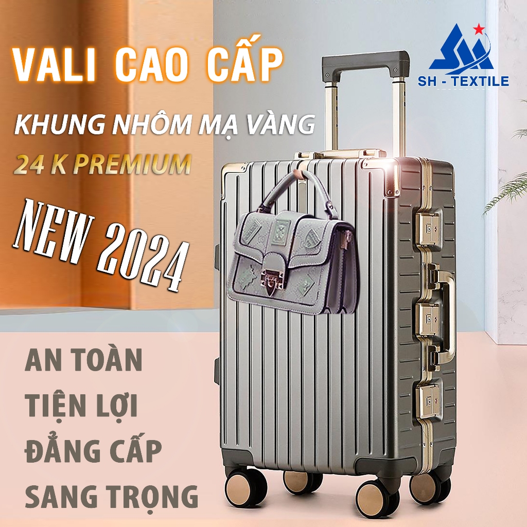 VALI CAO CẤP PRO CLASIC - KHUNG NHÔM MẠ VÀNG 24K PRENIUM  - KHOÁ SẬP KÉP - PHIÊN BẢN ĐẶC BIỆT - SANG TRỌNG, ĐẲNG CẤP
