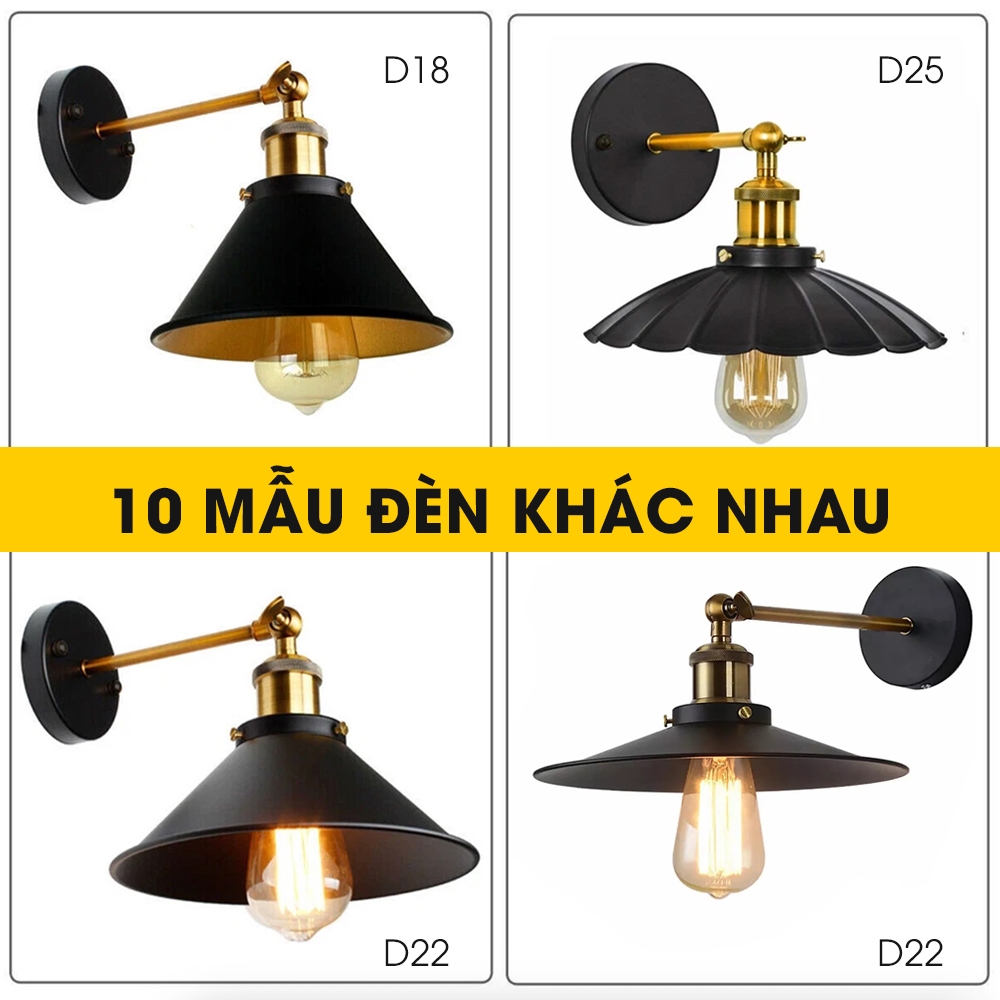 💡 Đèn Vách Tường Retro Đui Đồng Cổ Điển Decor 💡(Chưa Bóng) - Đèn Toàn Lợi