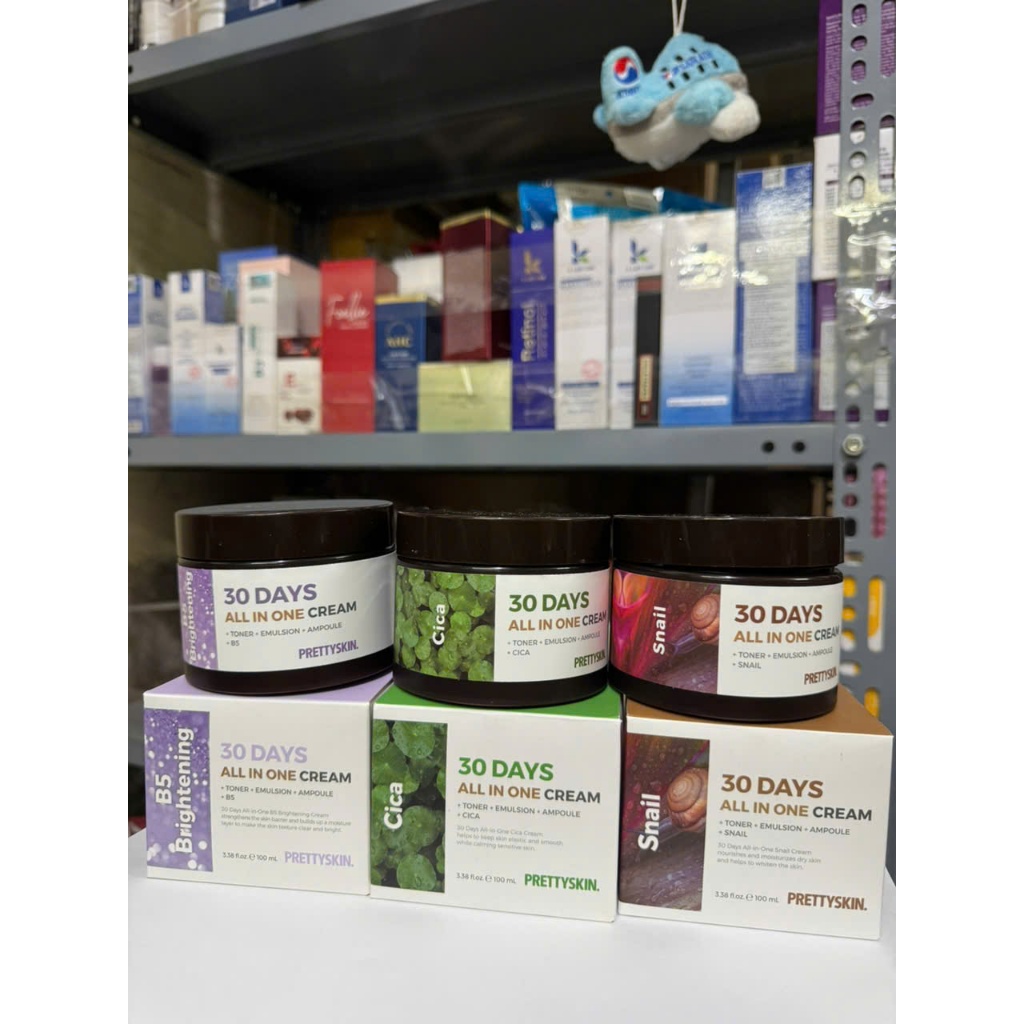 [Date ngắn-Thanh Lý] Kem Dưỡng Pretty Skin 30 Days All In One Cream 100ml #Cica #B5 Brighten #Snail