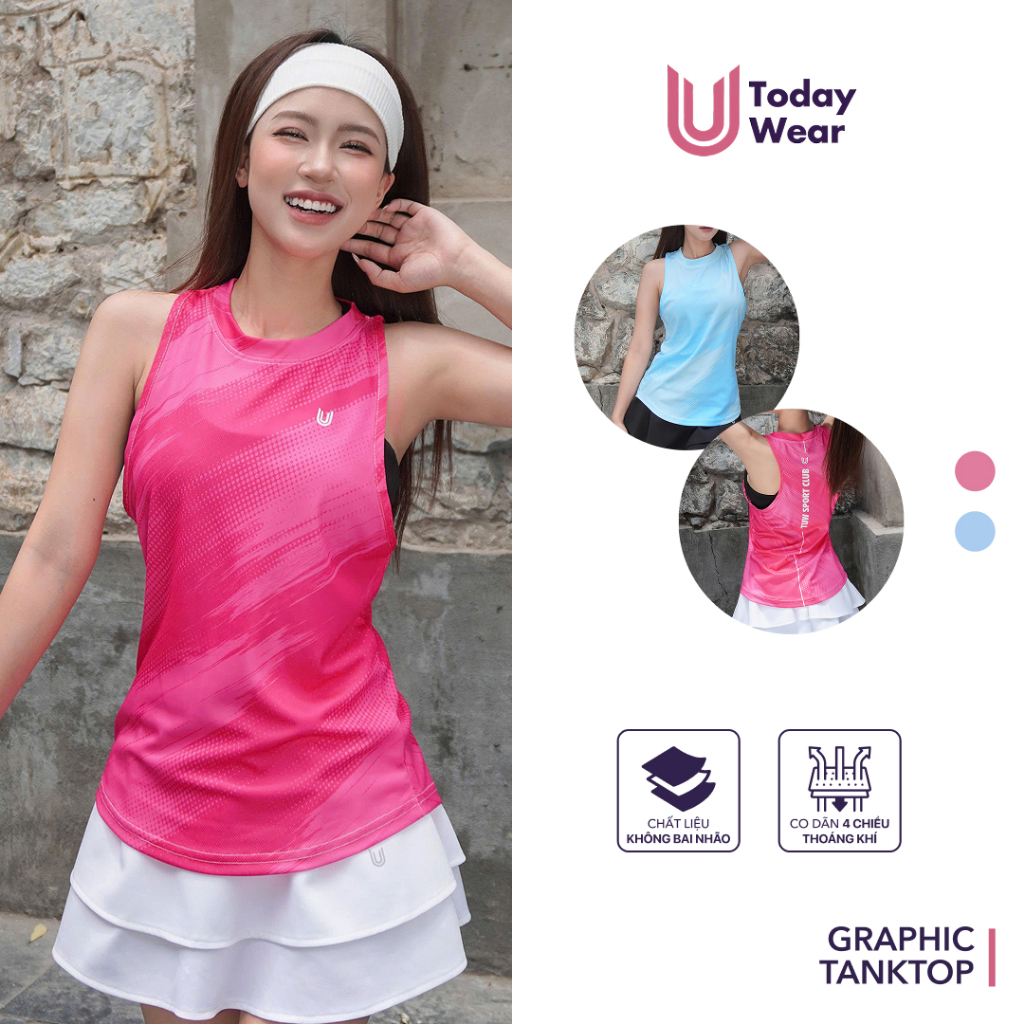 Áo ba lỗ nữ Graphic Tanktop áo chạy gym yoga thể thao dáng rộng thấm hút thoải mái Today U Wear