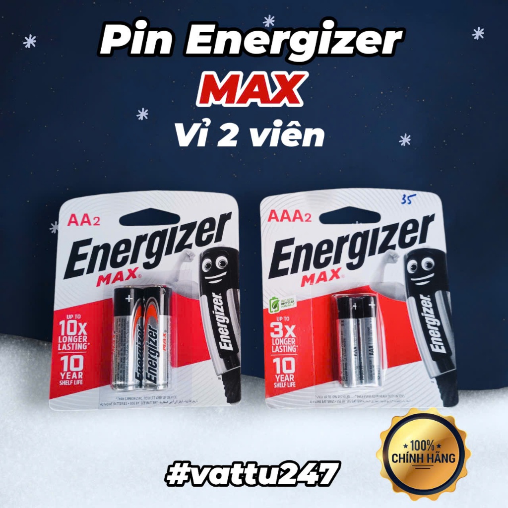 Pin tiểu 2A 3A Energizer Alkaline Pin AA AAA máy đo huyết áp remote điều hòa