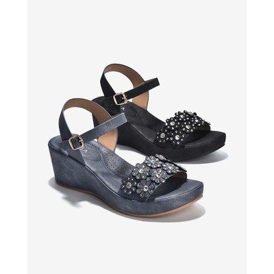 Giày Sandal Cao Gót Zucia Quai Ngang Đính Hoa - SHLK2