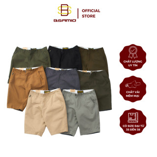 Quần Short Kaki Nam Trung Niên BSAMIO 100% Cotton Vải Mềm Dày Dặn Có Size Đại Từ 28 Đến 38