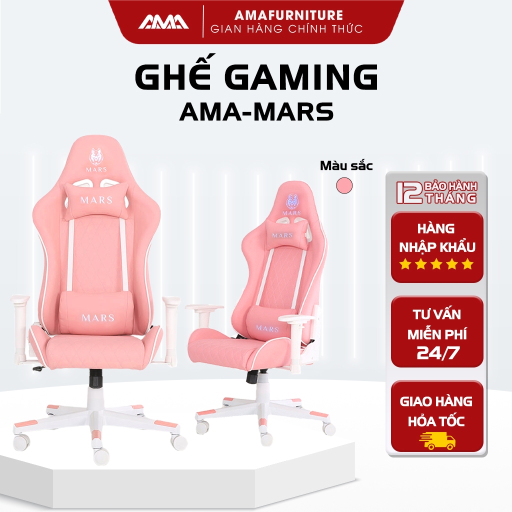 Ghế Gaming màu Hồng Livestream ngả lưng thư giãn AMA-MARS-CG