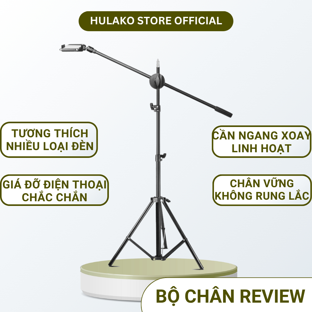 Bộ Quay Video Review Sản Phẩm HULAKO Cung Cấp Khung Hình Review, Nhỏ Gọn Thuận Tiện, Kèm Chân 2,1m