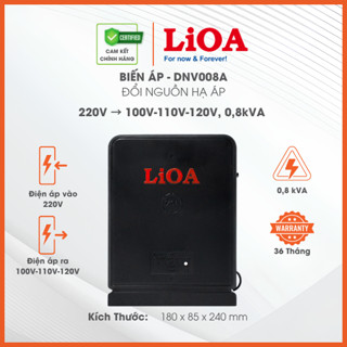 Biến Áp Đổi Nguồn Hạ Áp 1 Pha Loại Mới LiOA DNV008A 0,8kVA. Điện Áp Vào 220V, Điện Áp Ra 100V 110V 120V. BH36Tháng