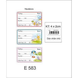 [Eras VN] NHÃN VỞ BÉ E583 (1 túi = 15 cái)
